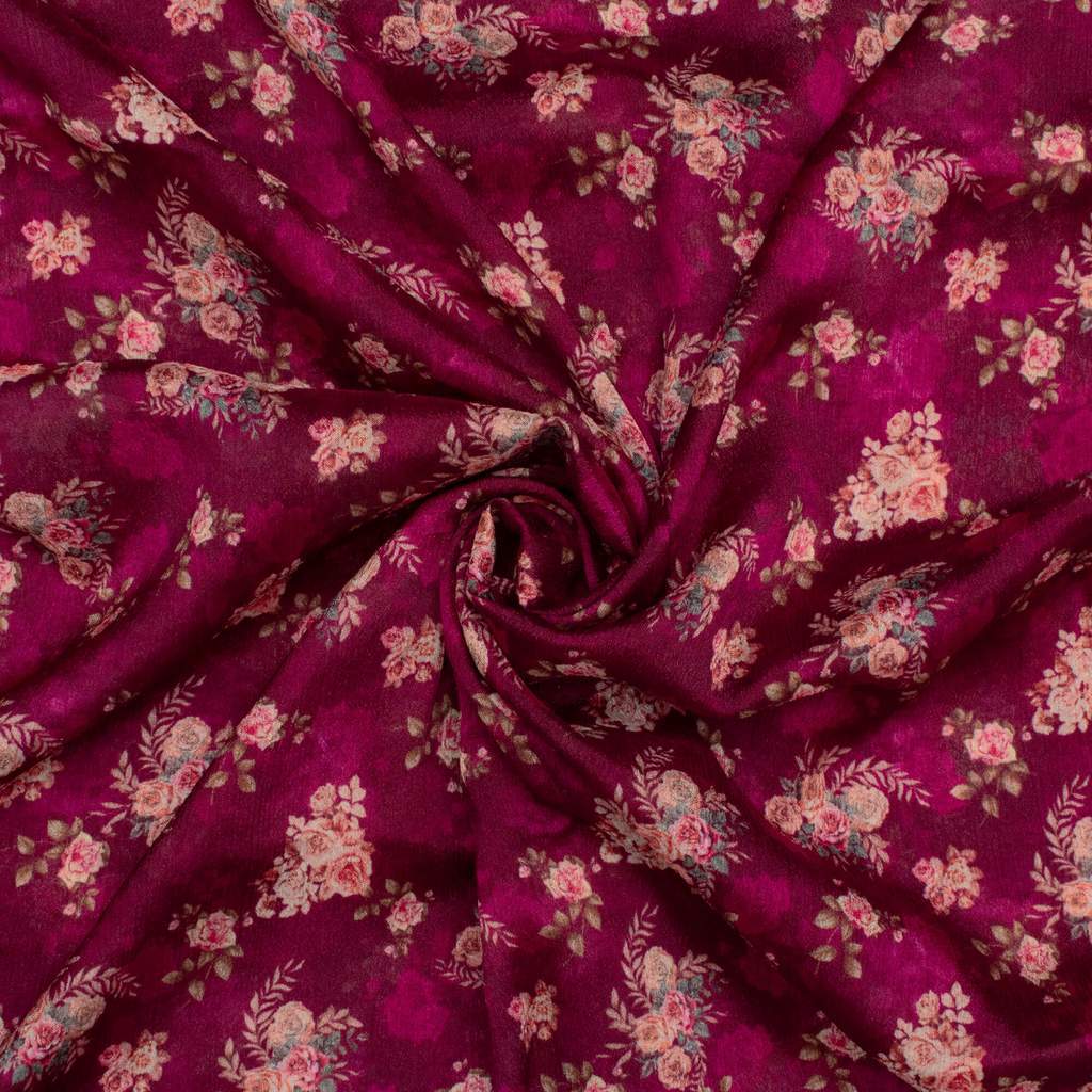 Chiffon Digital Prints - Multi Color Printed Fabric 50-100 Gsm | 100 Cm Length, Washable, 44 Inch Width, Ideal For Kurtis, Tops & Dresses