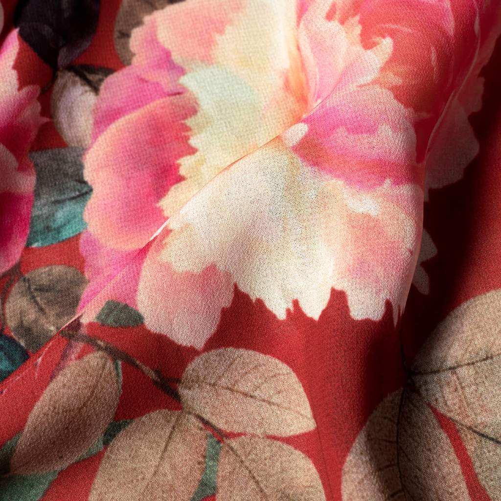 Georgette Printed Fabric - Width 44-45 Inch, Gsm 50-100 | Light In Weight, Quick Dry, Smooth Texture, Available In Various Colors