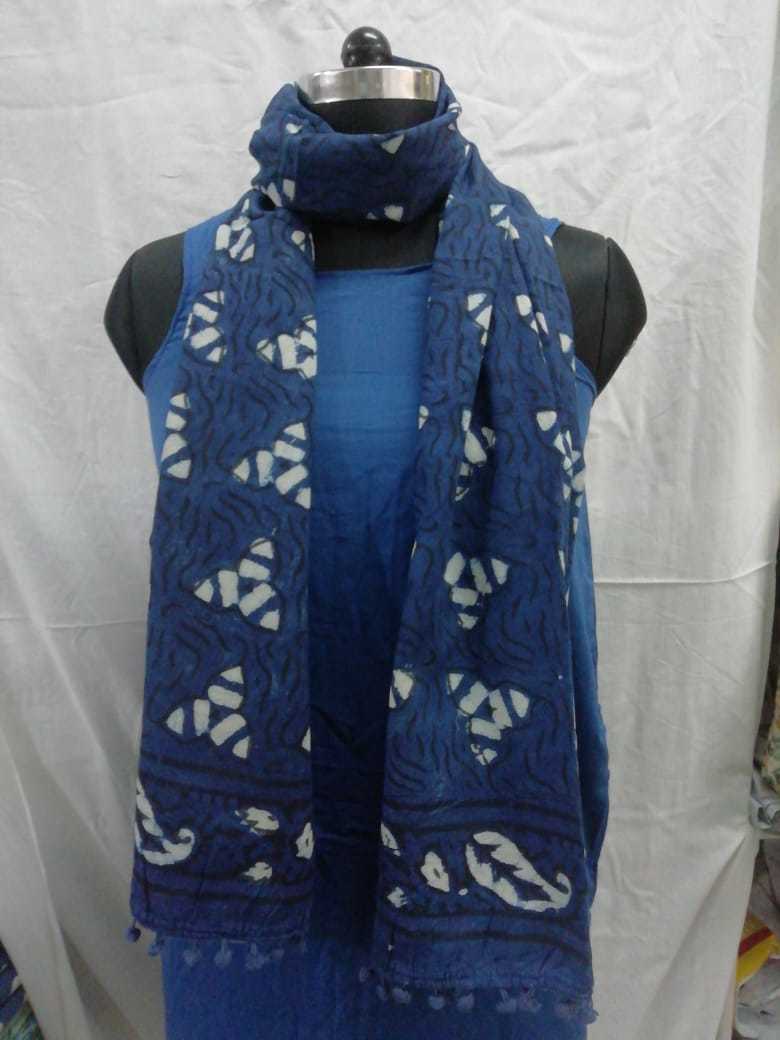 Indigo Printed Hand Block Print Stoles - Handmade Cotton Stoles 22*72 Inches, Versatile For Prayer, Meditation, Daily Wear, All Colors
