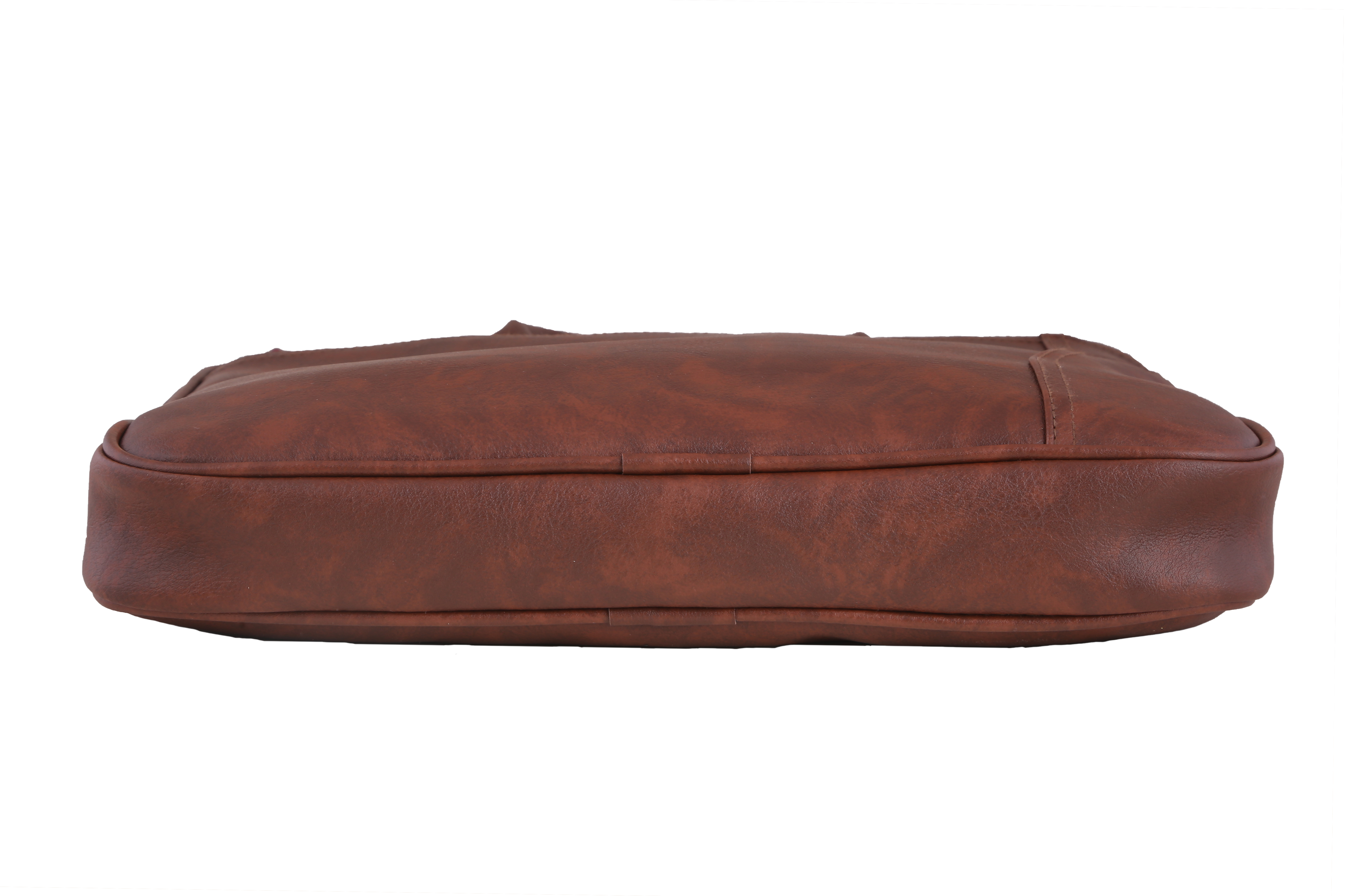 Leatherette Laptop Bag - Leather Material, 15x11x3 Inches, Tan Color | Classic Vintage Style, Fits 15-inch Devices, Neatly Organized