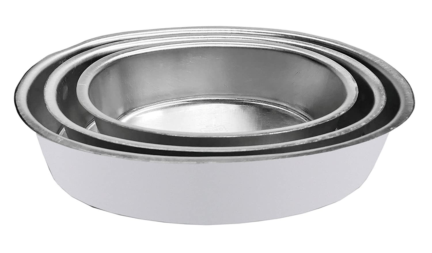 Aluminium Cake Mould (1x3 Set) - Silver Aluminum Round Square Heart Oval Rectangle Flower Shape Available | Versatile Moulds For All Cake Sizes