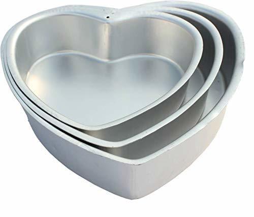 Aluminium Cake Mould (1x3 Set) - Silver Aluminum Round Square Heart Oval Rectangle Flower Shape Available | Versatile Moulds For All Cake Sizes