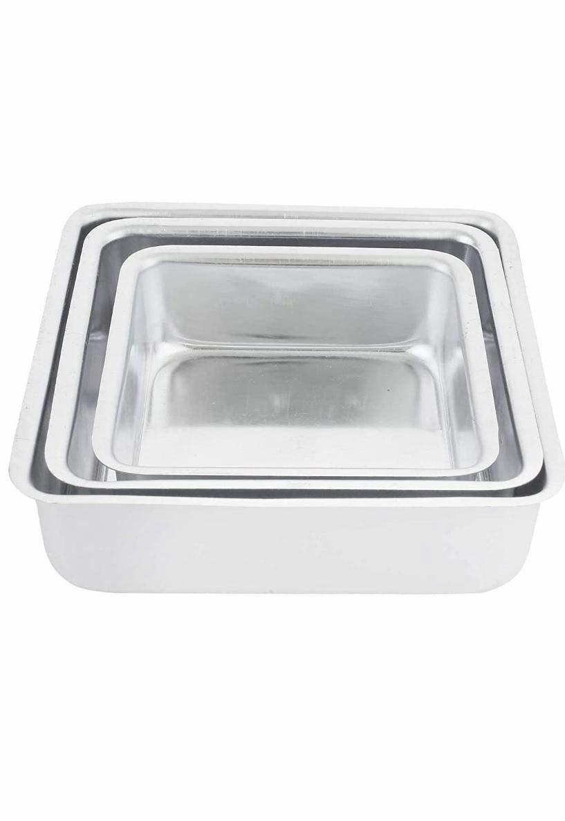 Aluminium Cake Mould (1x3 Set) - Silver Aluminum Round Square Heart Oval Rectangle Flower Shape Available | Versatile Moulds For All Cake Sizes