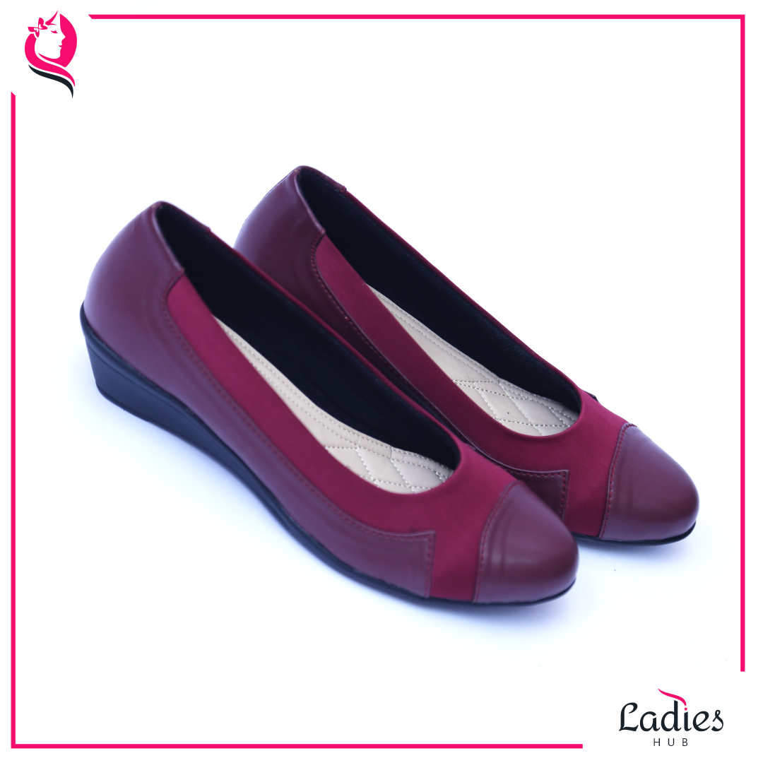 Maroon Ladies Hub Fashionable Ladies Ballerina (Belly) Shoes