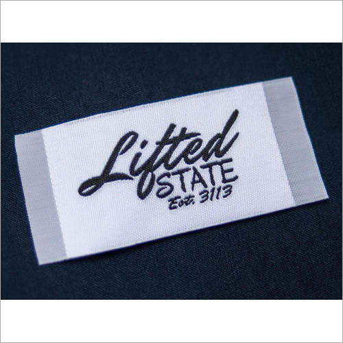 White Woven Clothing Label