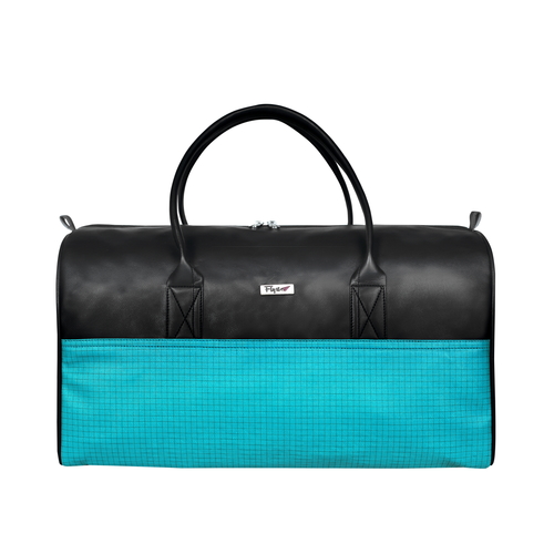 Stylish Leatherette Duffle Bag - 45x23x24 cm, Aqua Color, 25 Liter Capacity, Customized Design, Strong Zips and Handles
