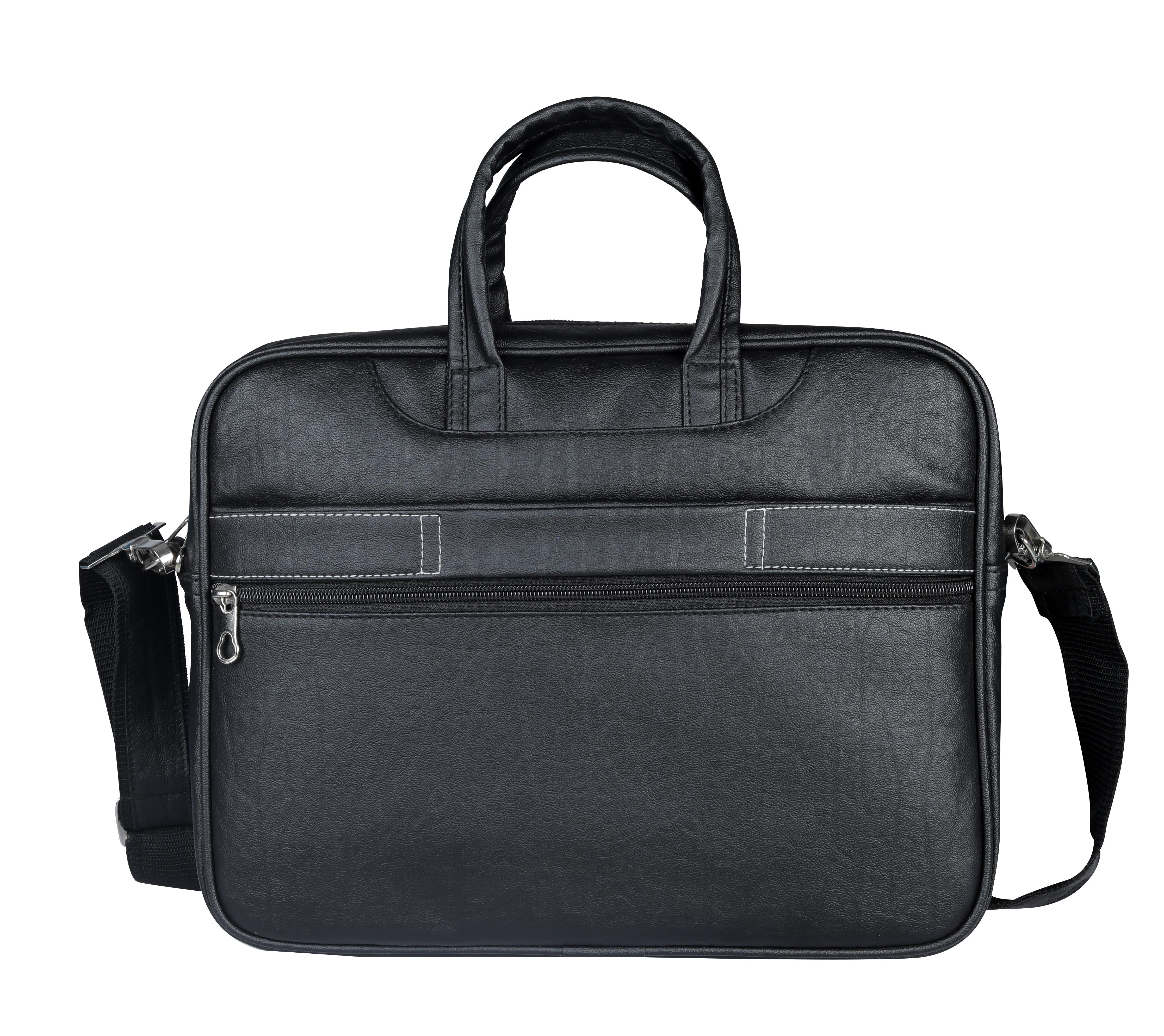 Executive Laptop Bag - Leather Material, 15.5x12x3.5 Inches, Black Color | Stylish Design, 6 Liter Capacity, Customizable Features, Zip Closure