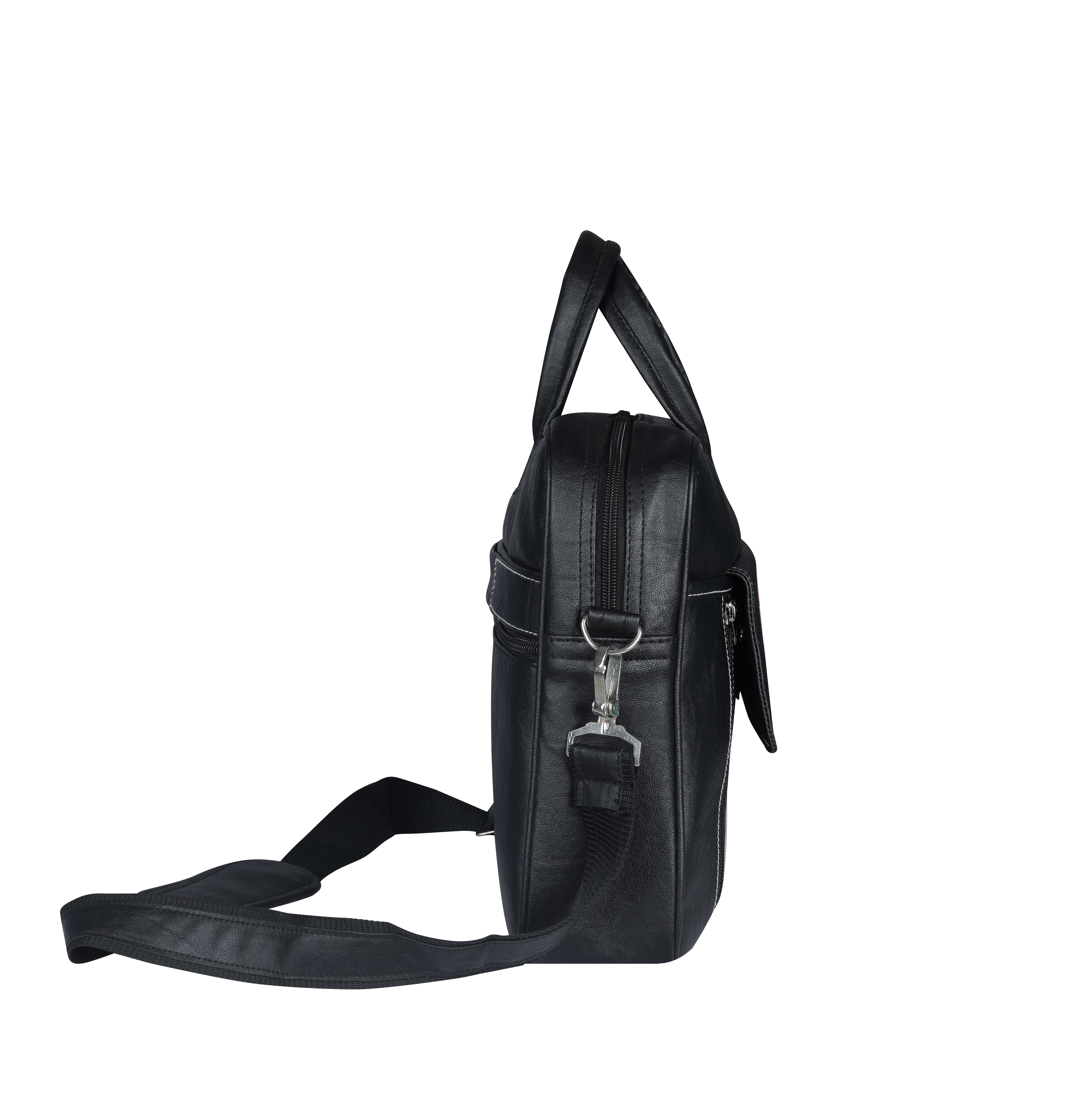 Executive Laptop Bag - Leather Material, 15.5x12x3.5 Inches, Black Color | Stylish Design, 6 Liter Capacity, Customizable Features, Zip Closure