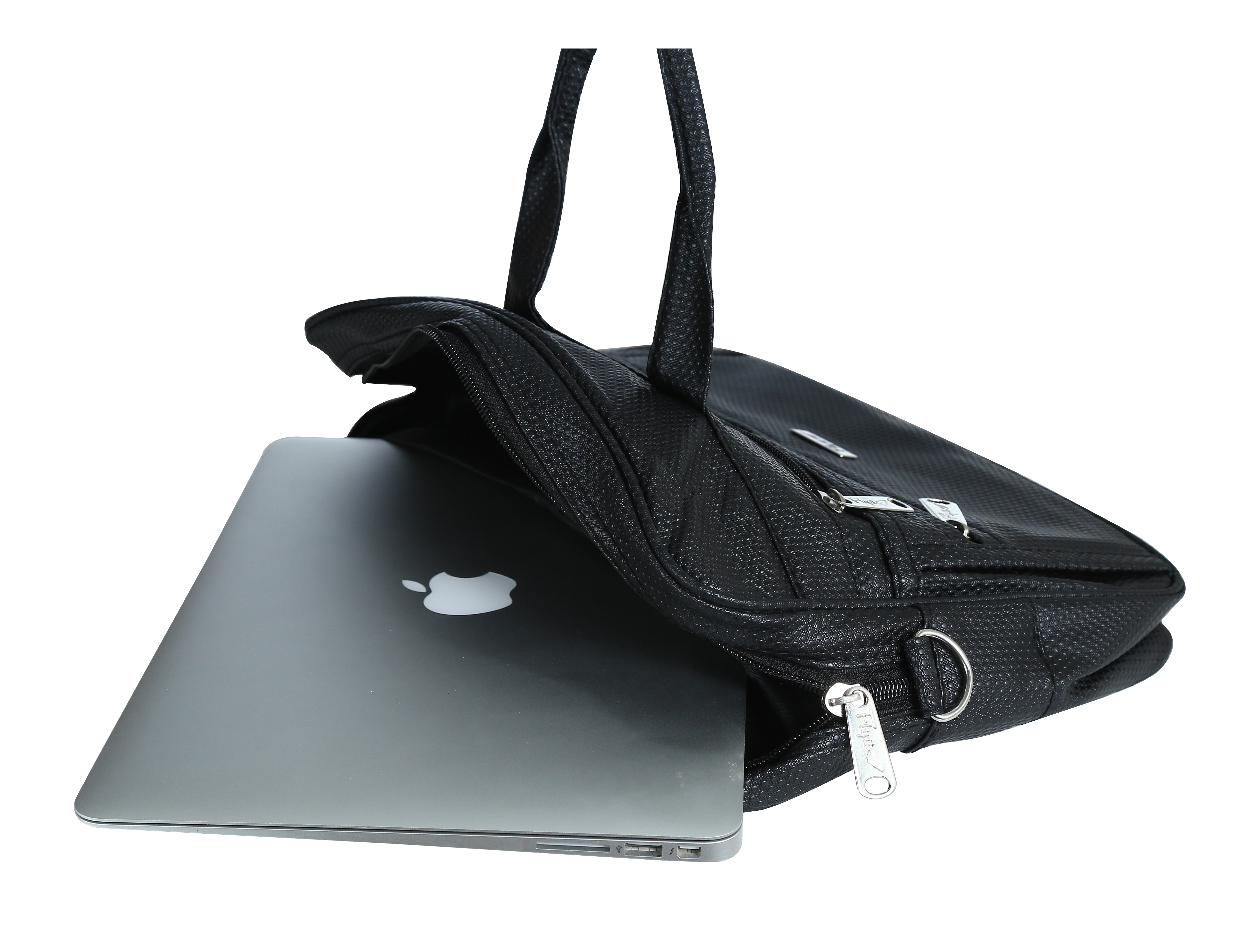 Dot Printed Laptop Bag - Leather Material, Black Color | Customized Design, Reliable And Stylish For On-the-go Laptops