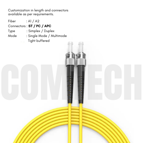 Optical Patch Cords - Custom Length And Connector Options, Sc | Lc | St | Fc | Pc | Apc - Tight Buffered, Single Mode | Multimode, Pvc Insulation | Pvc Jacket