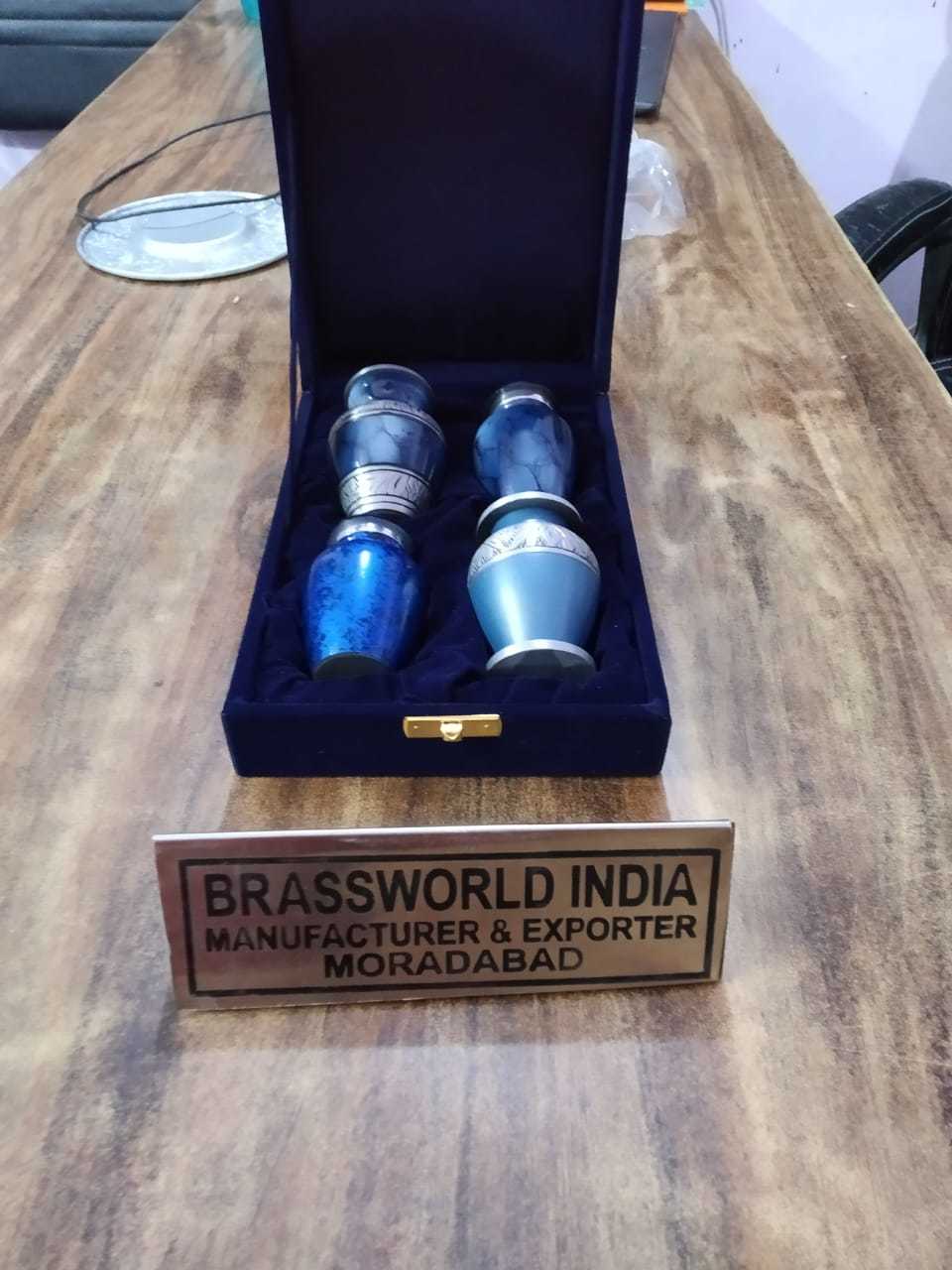 Brass Golden With Three Band Keepsake Urn Funeral Supplies