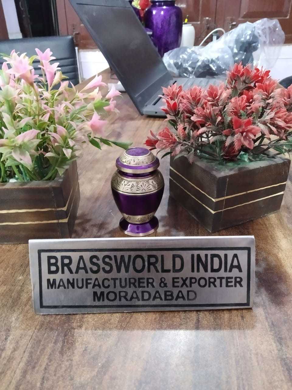 Brass Anthrecite Grey With Golden Band Funeral Supplies