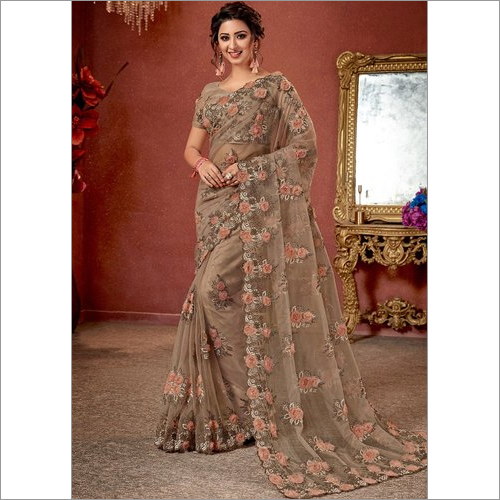 Ladies Party Wear Net Sarees - Season: Summer