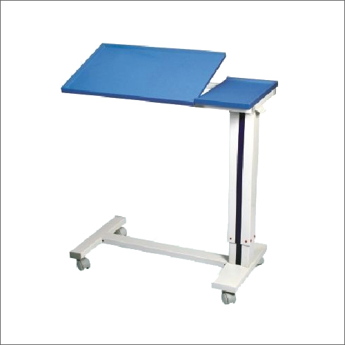 Over Bed Table - Lightweight Aluminum Frame, Adjustable Height Design, Easy-Clean Surface, Versatile Good for Bedside or Couch
