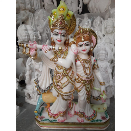 Radha Krishna Marble Statue