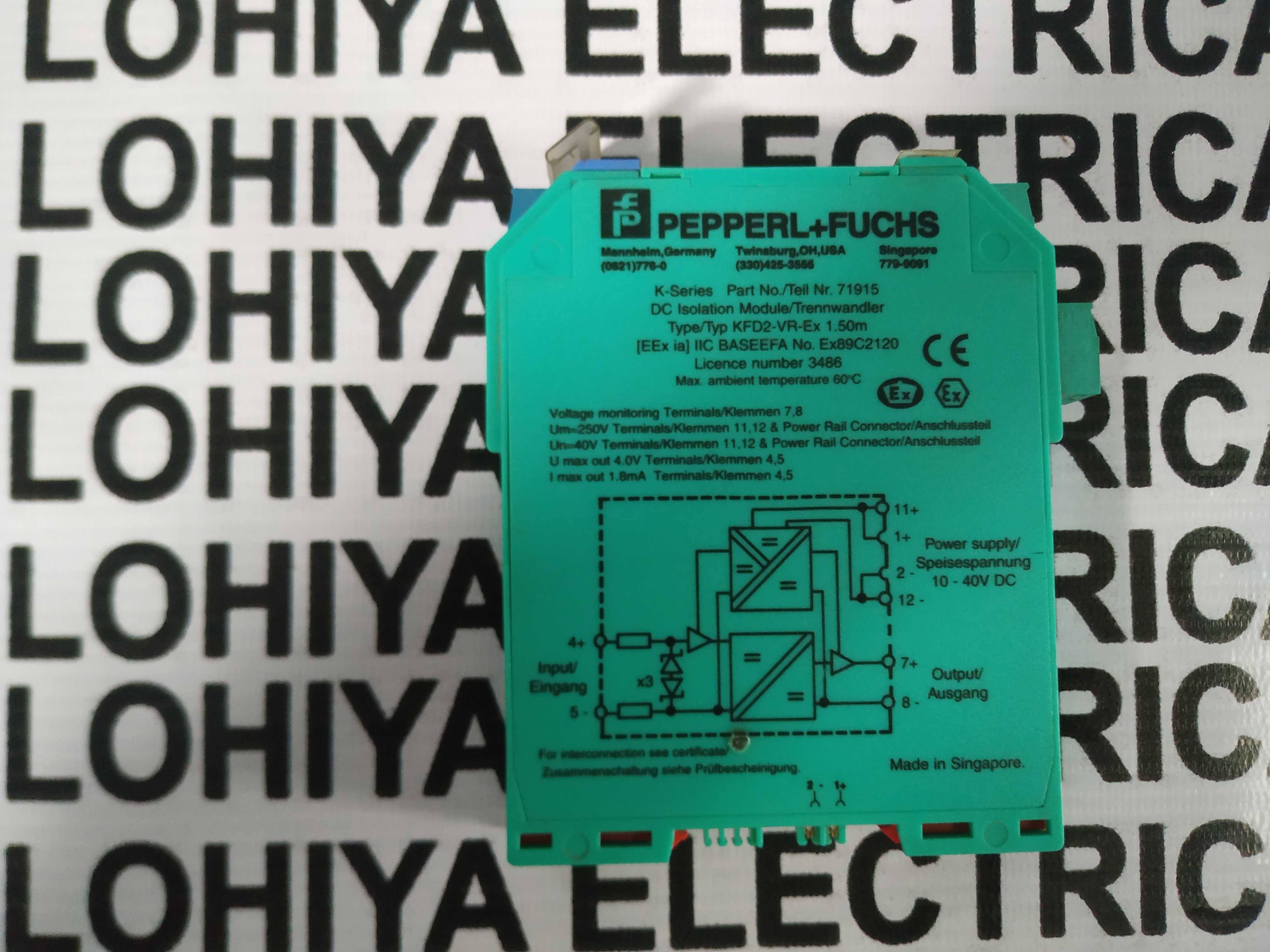 Pepperl + Fuchs Amplifier Module Kfd2-vr-ex1.50m