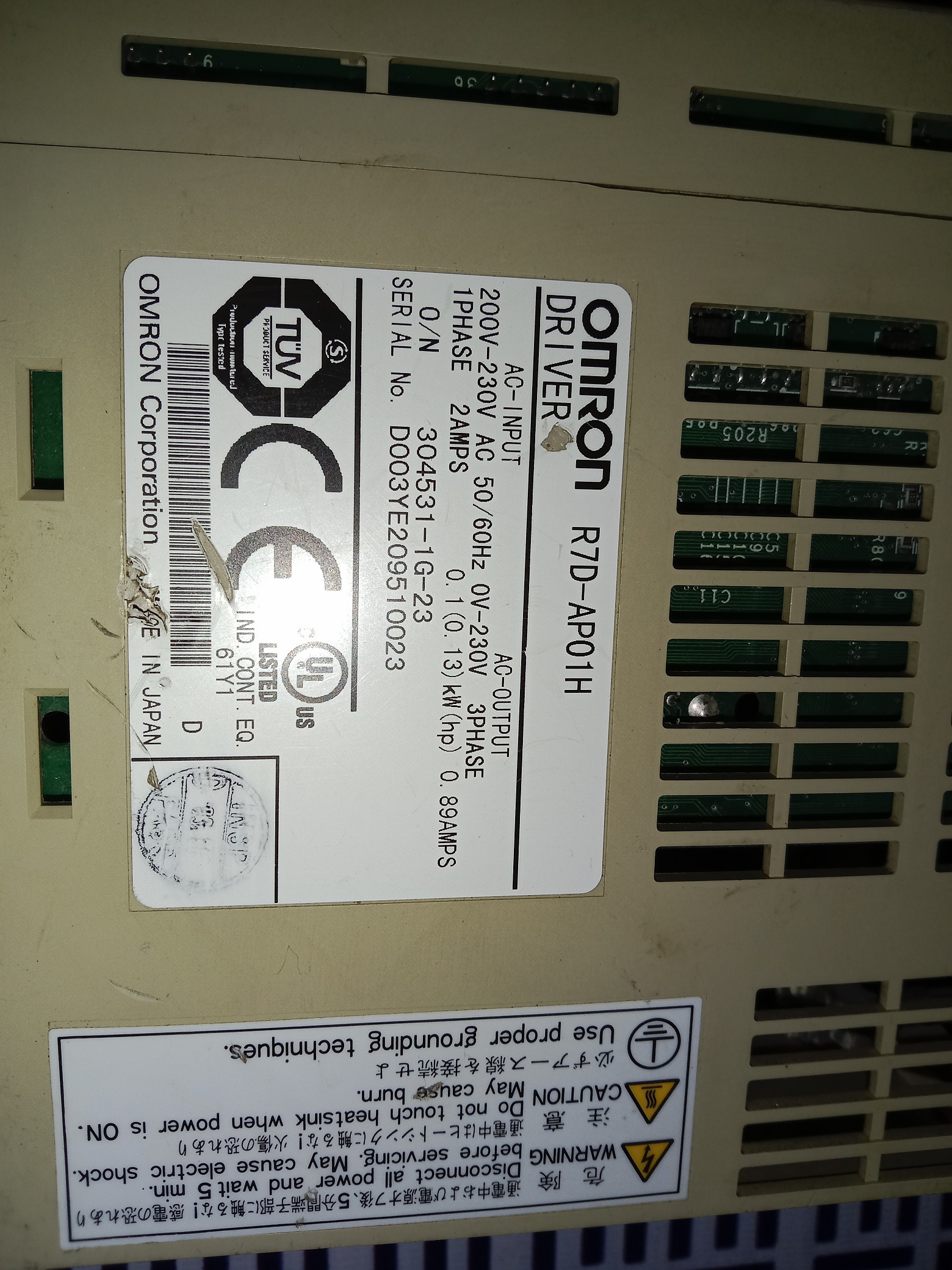 Omron Servo Drive R7d-ap01h