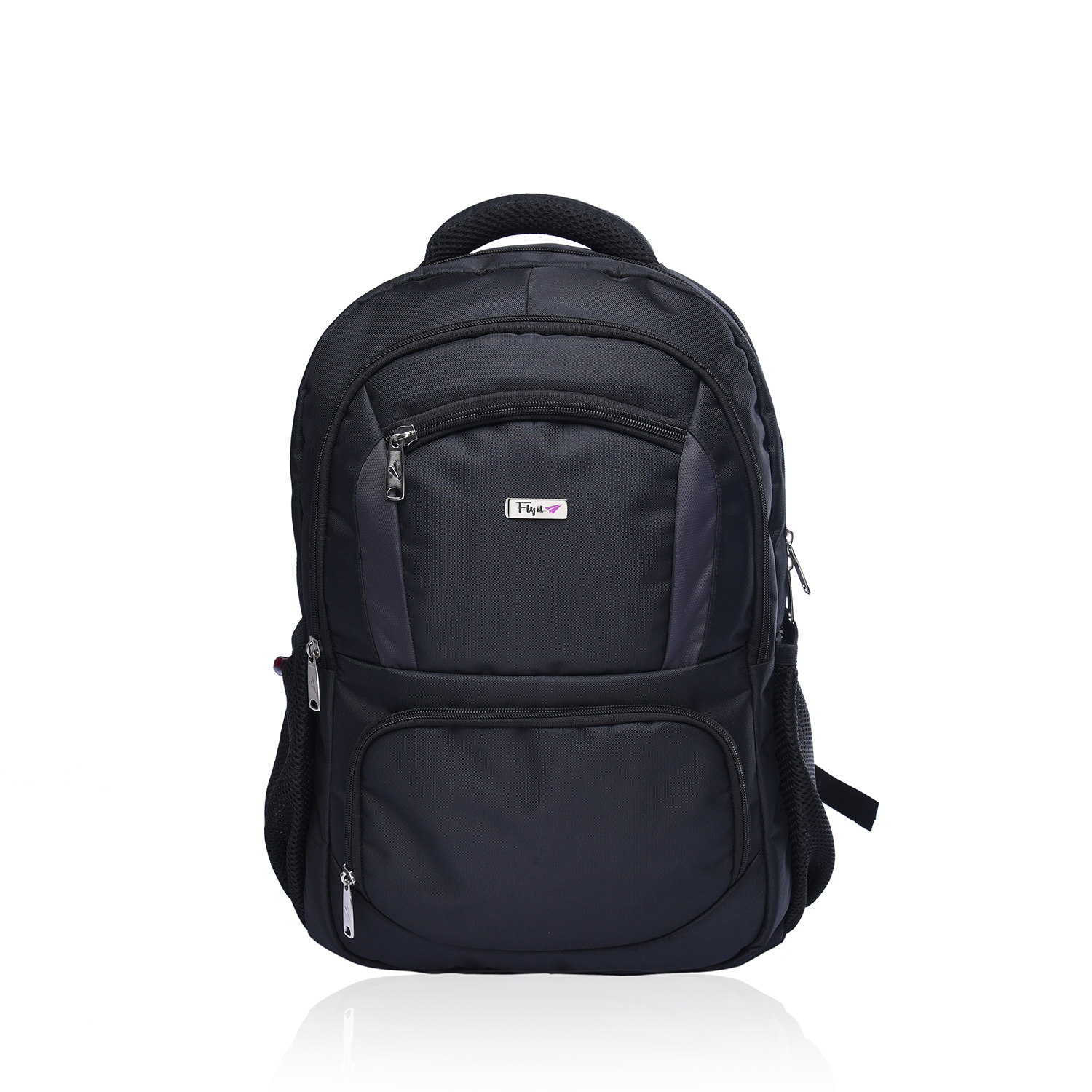 Nylon Backpack School Bag - 18x14x6 Inch, 25 Liter Capacity, Stylish Design In Red, Blue, Black | Customized Options Available, Zip And Closure Feature