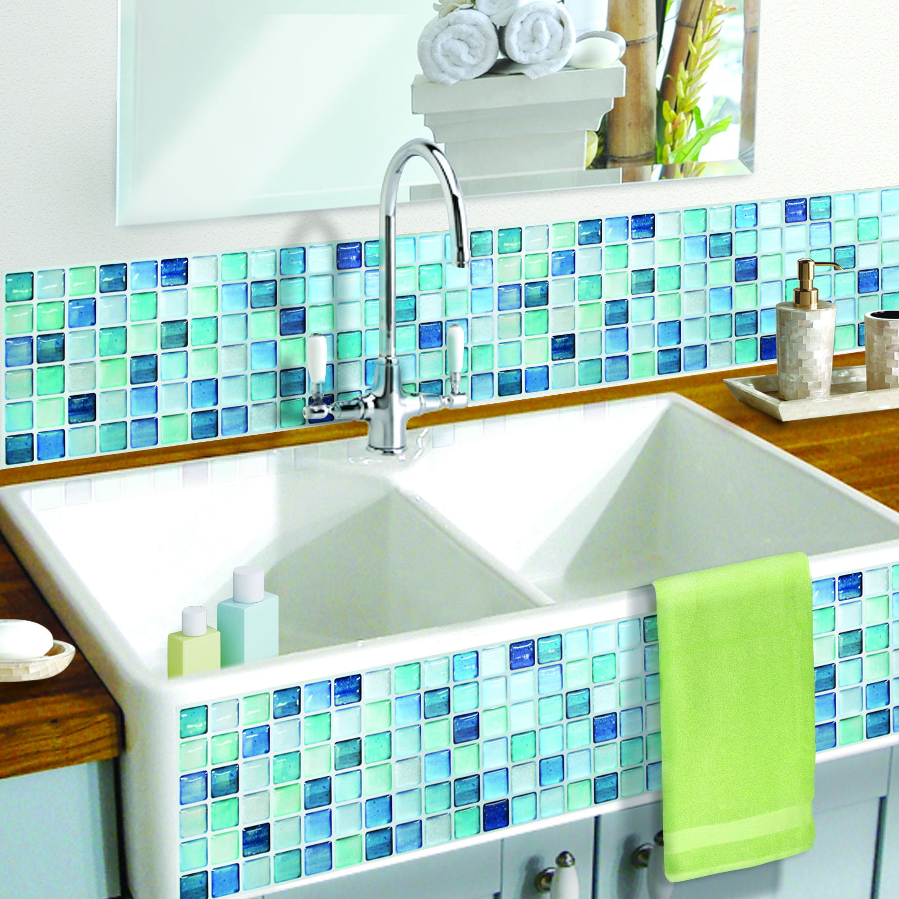 Beaustile N.blue Ar (Sheet, Tile, Self-adhesive, Glasslike, Home Decoration, Interior, Diy)
