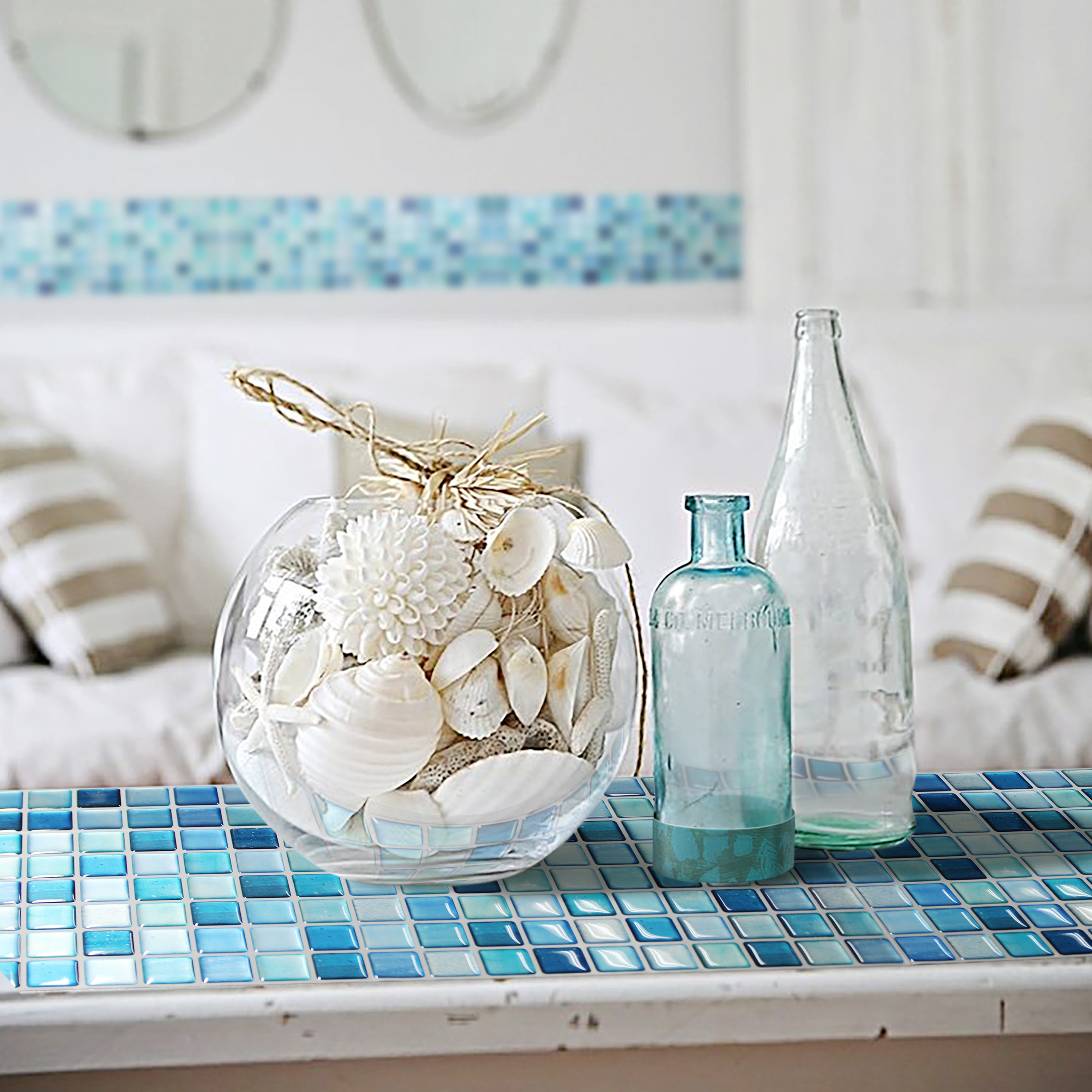 Beaustile N.blue Ar (Sheet, Tile, Self-adhesive, Glasslike, Home Decoration, Interior, Diy)