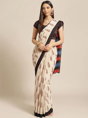 Ladies Fancy Print Saree - Soft Cotton, 5.5 Meters Length, Multi-color | Traditional Ethnic Wear, Digital Print, Washable, All Season