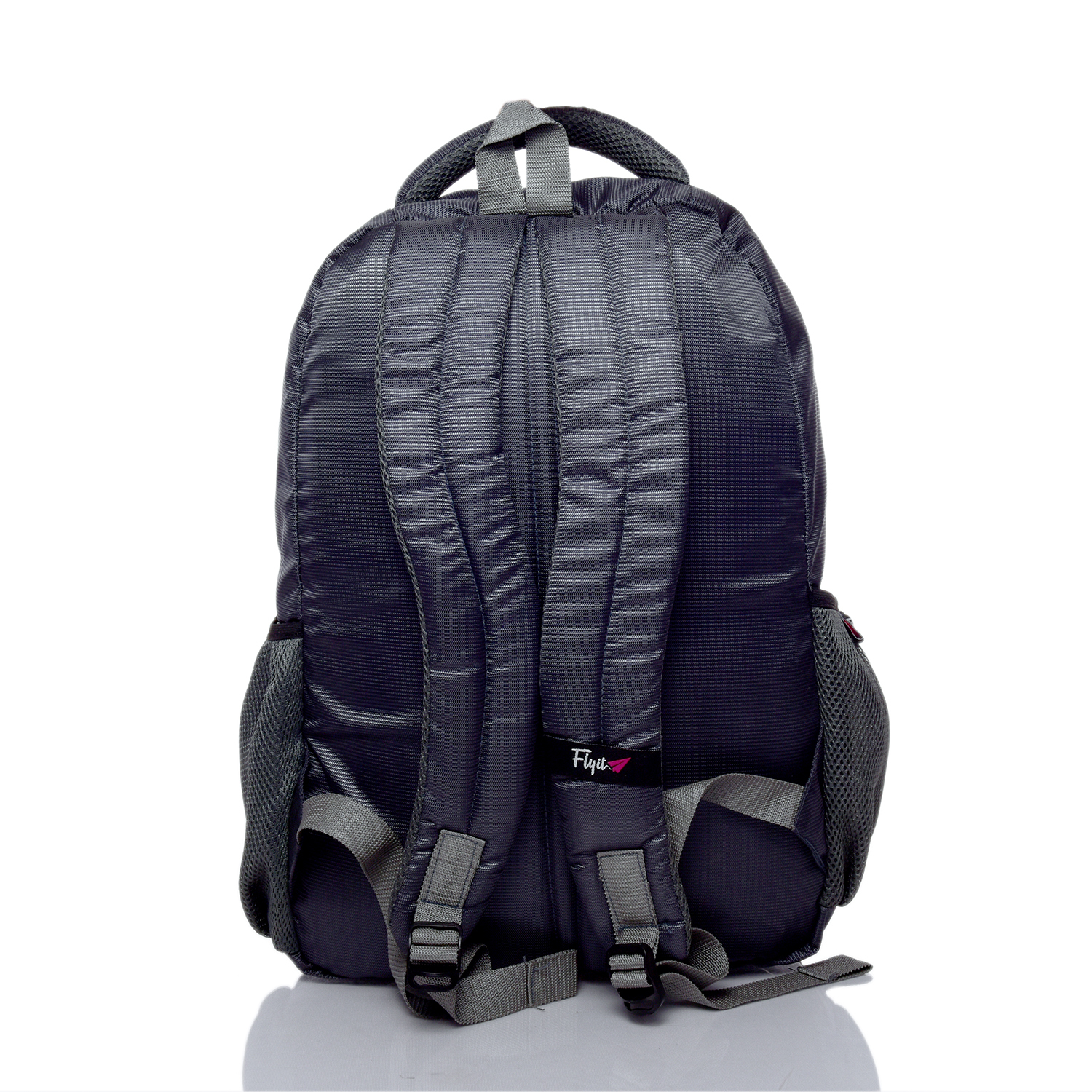 Flyit Polyester Laptop Backpack - Size 18x14x6 Inch, Color Options: Blue, Black, Grey | Stylish Design, 25 Liter Capacity, Customized Available