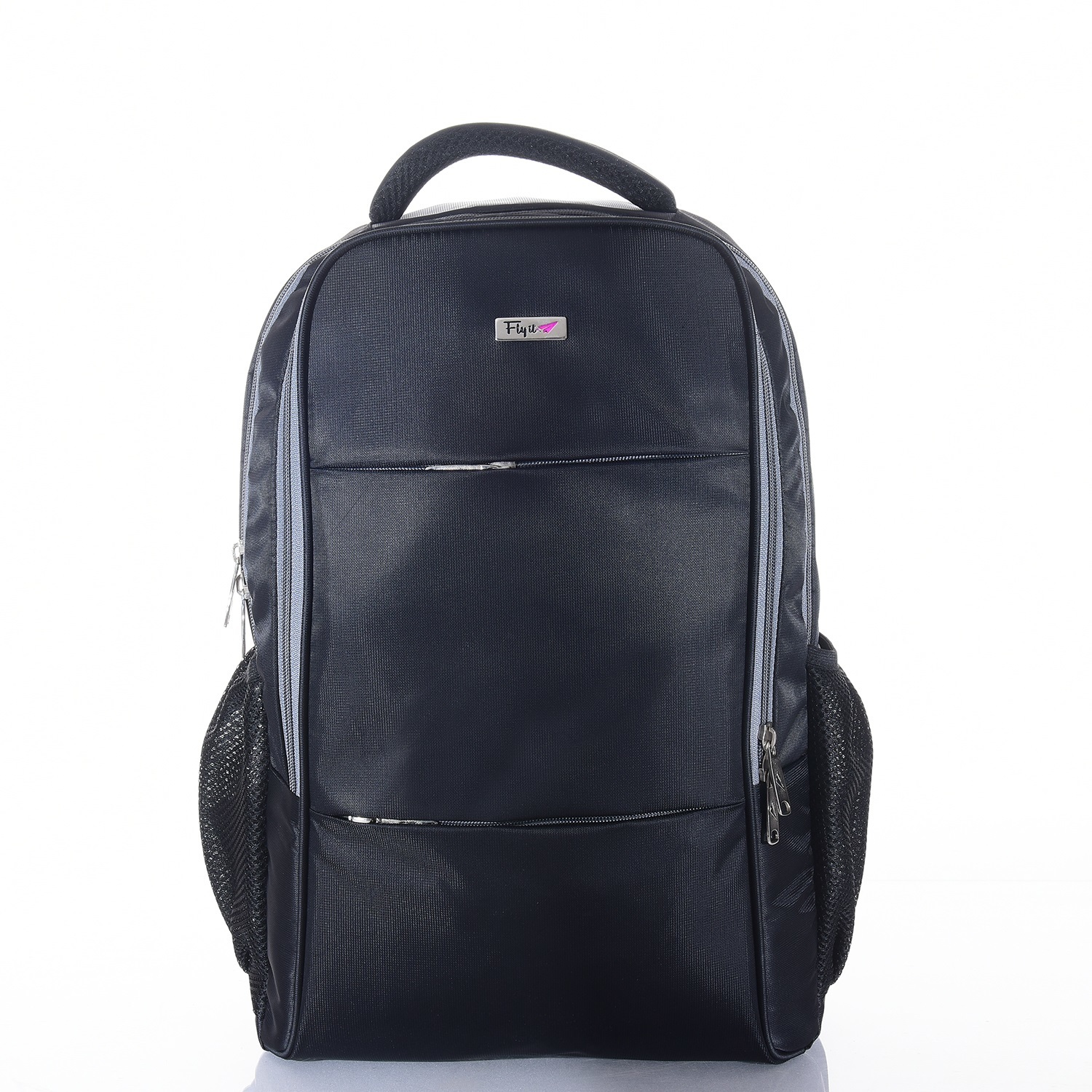 Flyit Polyester Laptop Backpack - Size 18x14x6 Inch, Color Options: Blue, Black, Grey | Stylish Design, 25 Liter Capacity, Customized Available