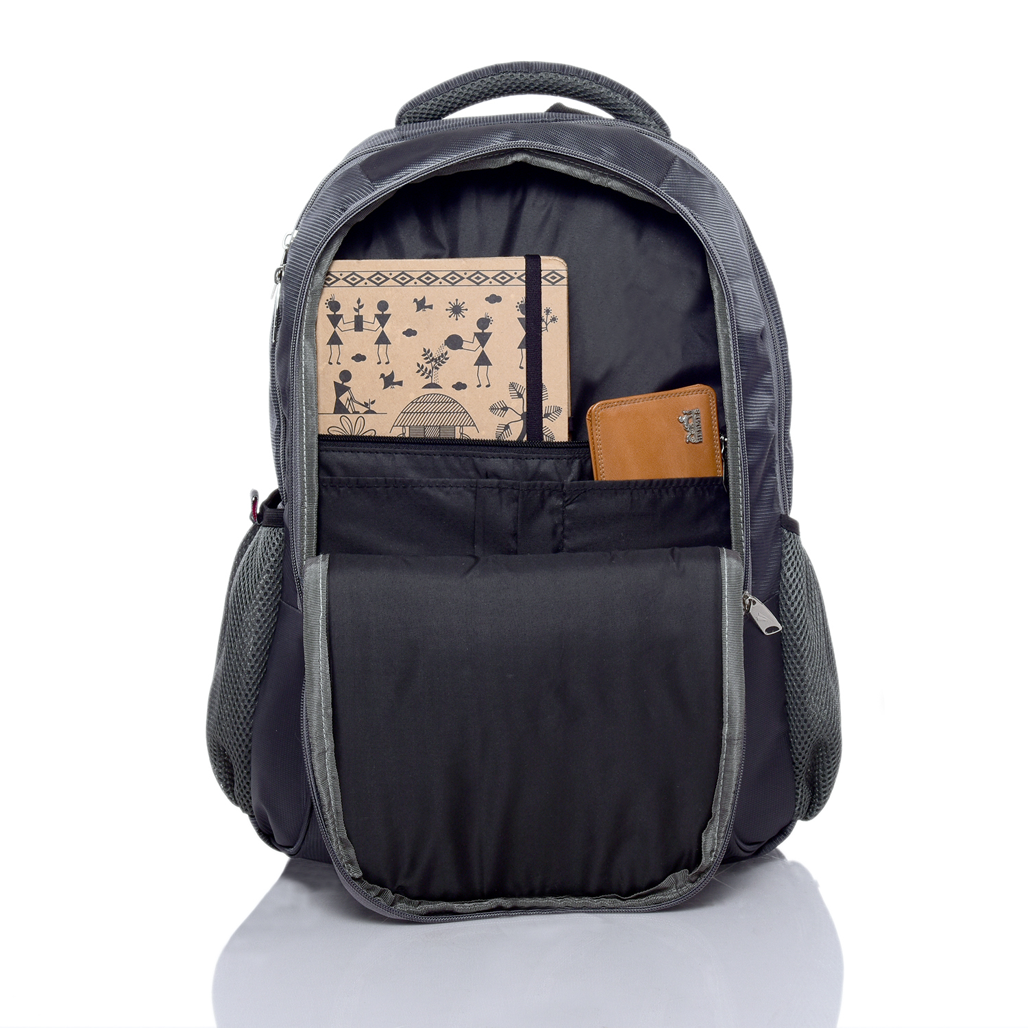 Flyit Polyester Laptop Backpack - Size 18x14x6 Inch, Color Options: Blue, Black, Grey | Stylish Design, 25 Liter Capacity, Customized Available