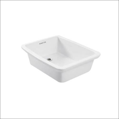 Ceramic Laboratory Sink - 18x12x6 Inch | Square Shape, White Ceramic Finish for Enhanced Durability and Style