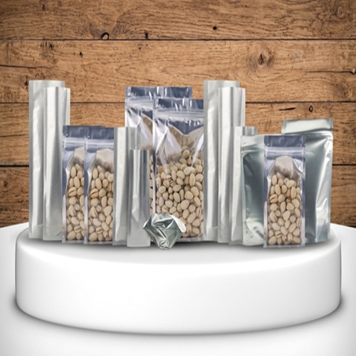 Aluminum Foil Pouches - Color: Green & White