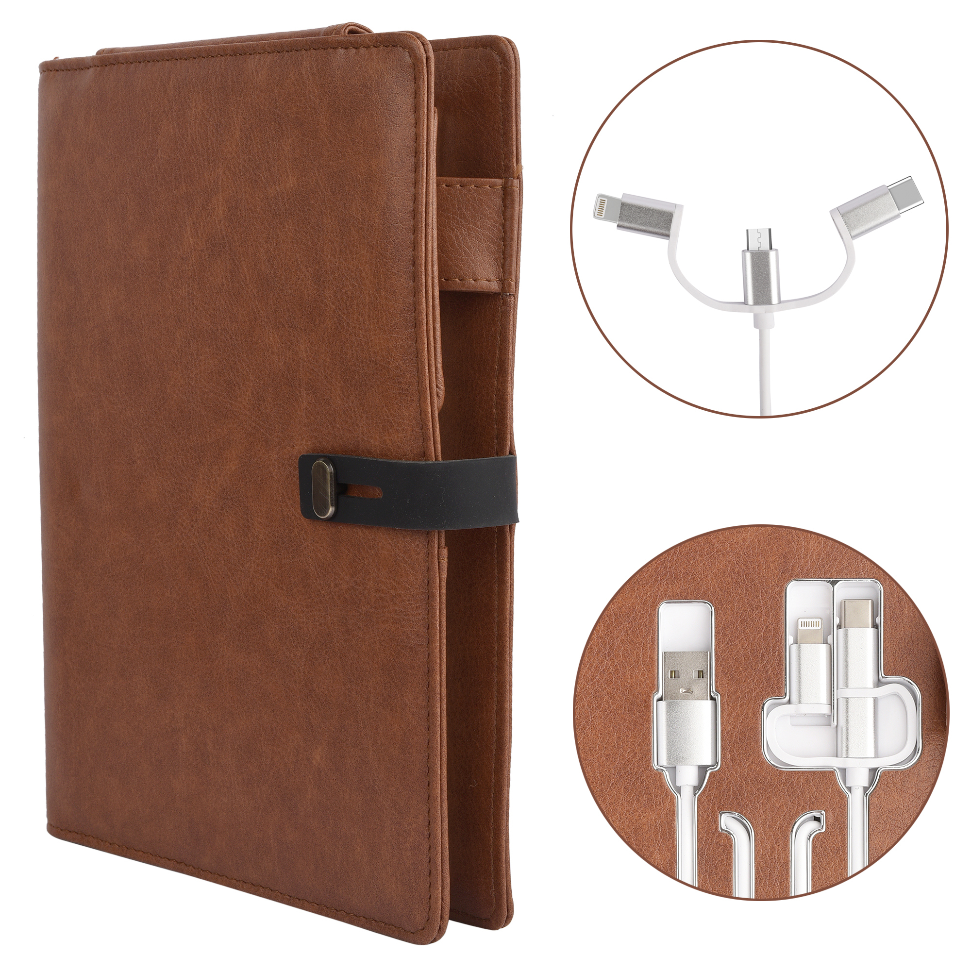 Folder With 8000 Mah Power Bank And Phone Stand