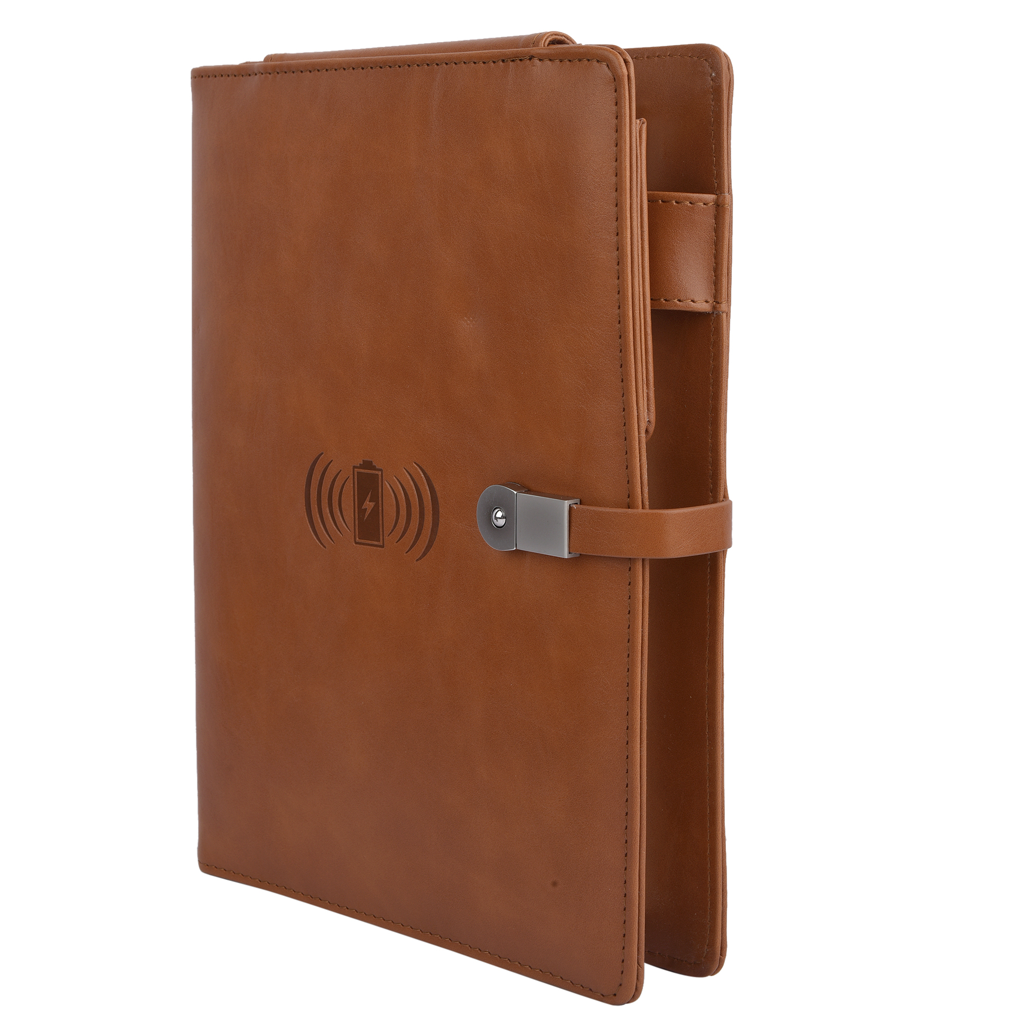 Folder With 8000 Mah Power Bank And Phone Stand 16 Gb Usb And Wireless Charger