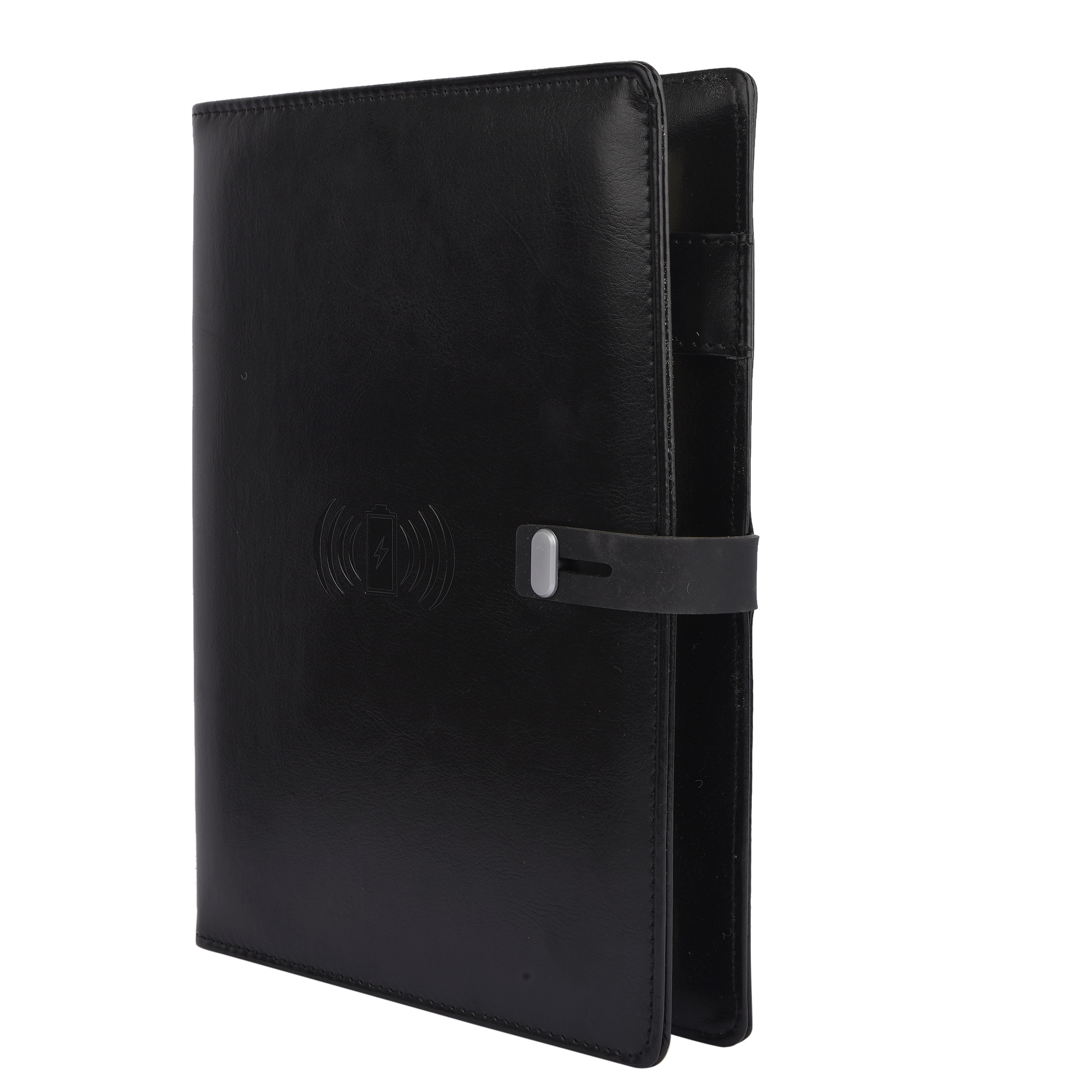 Folder With 8000 Mah Power Bank And Phone Stand And Wireless Charger