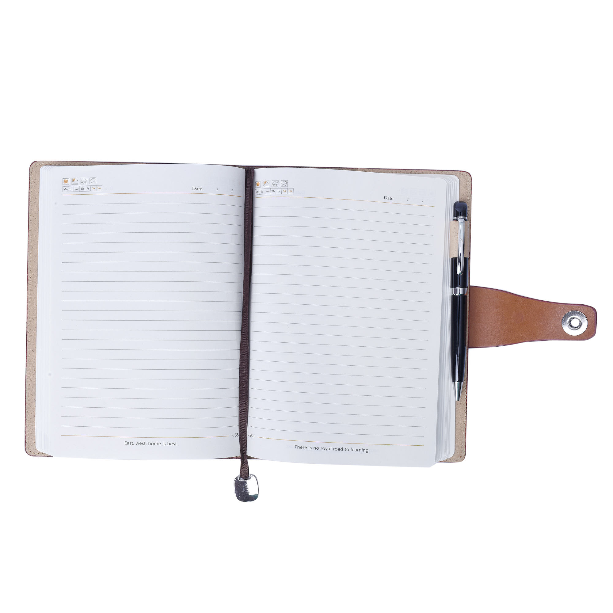 File Folder A5 Pu Color Changer Round Button Magnet - 200 Pages