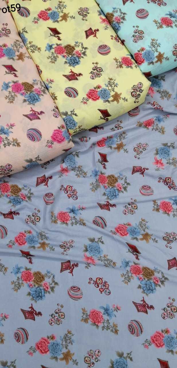Digital Textile Printed Fabric - Georgette, Big Width | Exceptionally Soft, Lightweight, Available In Various Colors, Length As Per Requirements (Meters)