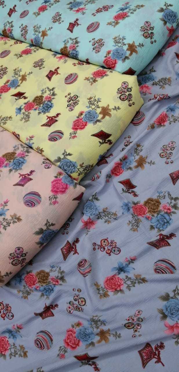 Digital Textile Printed Fabric - Georgette, Big Width | Exceptionally Soft, Lightweight, Available In Various Colors, Length As Per Requirements (Meters)