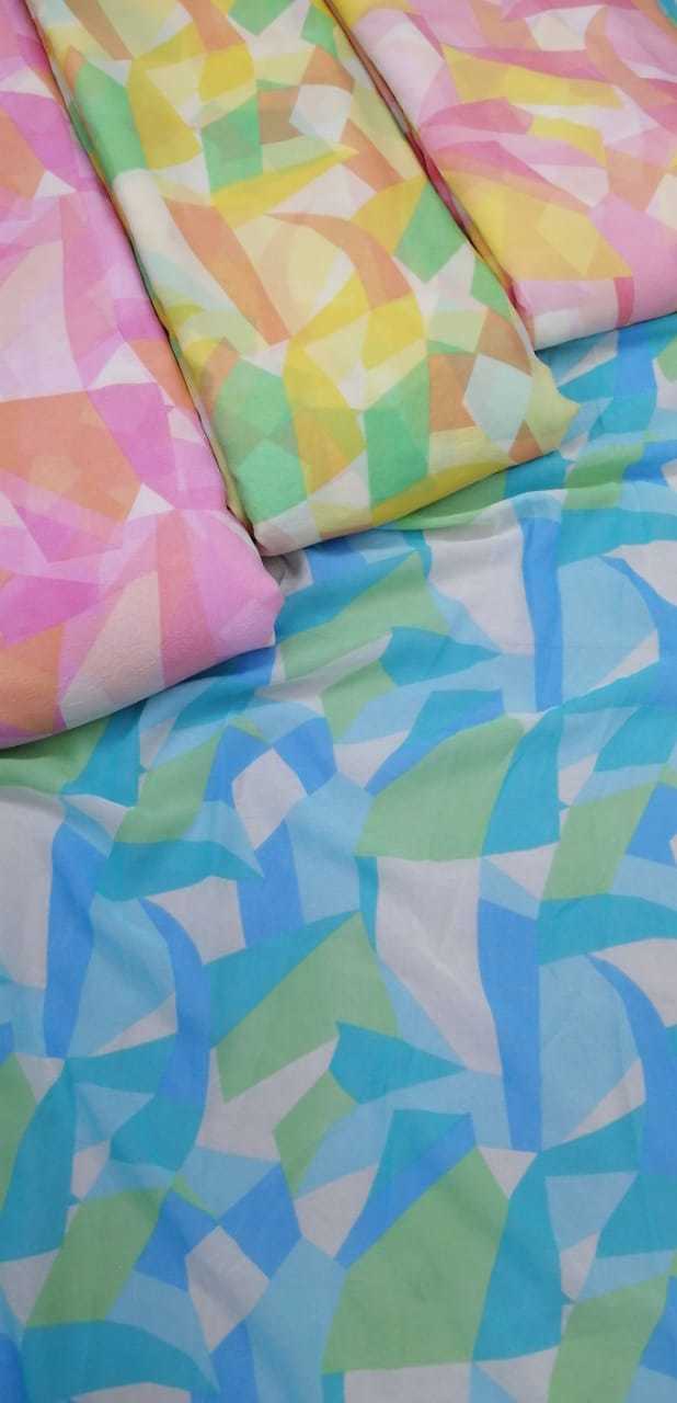 Digital Printed Fabric - Georgette Material, Big Width, Custom Length | Exceptionally Soft, Light Weight, Available In Different Colours