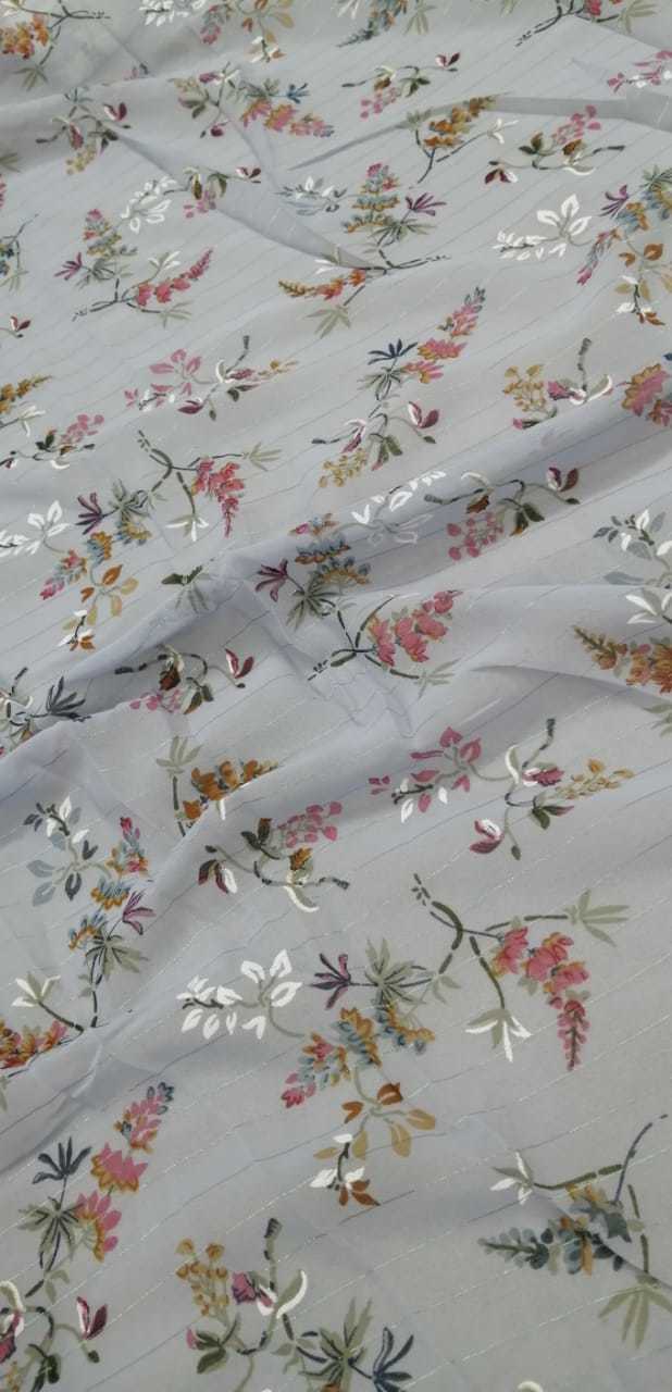 Digital Printed Fabric - Georgette, Big Width, Available In Various Colors | Exceptionally Soft, Light In Weight, Custom Length (Meters)