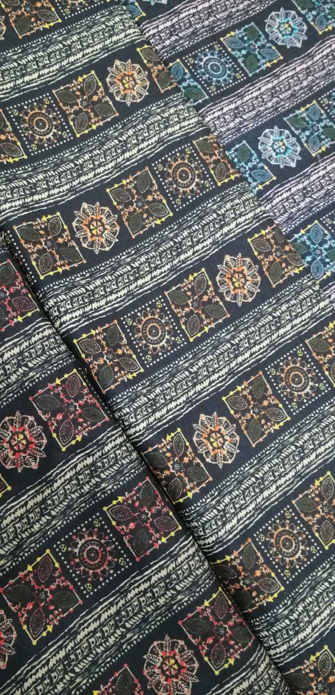 Digital Printed Fabric - Georgette, Custom Length In Meters | Exceptionally Soft, Lightweight, Available In Various Colors, Printed Pattern
