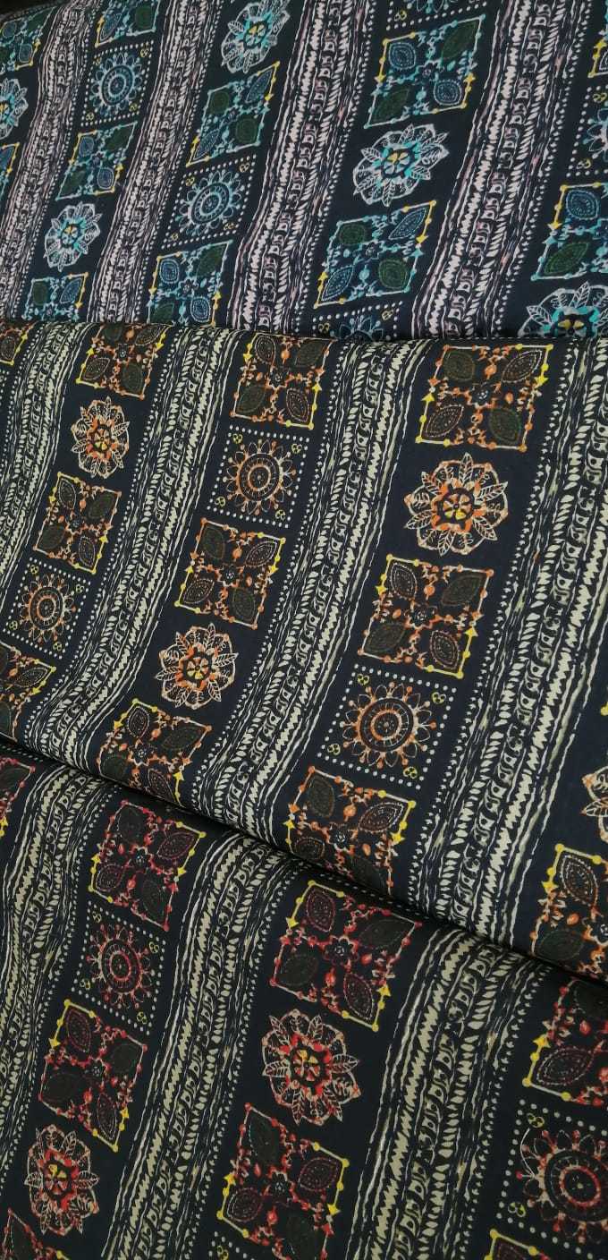 Digital Printed Fabric - Georgette, Custom Length In Meters | Exceptionally Soft, Lightweight, Available In Various Colors, Printed Pattern