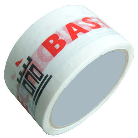 Printed Packaging Tape - Polypropylene, 48mm Width x 66m Length, 45 Microns Thickness, Acrylic Adhesive, White Color, 76mm Core Diameter