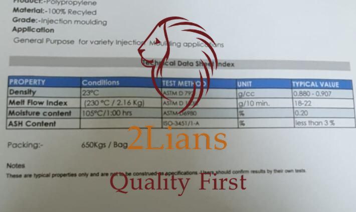 Polypropylene Pp Injection Granules White Plastic Scrap