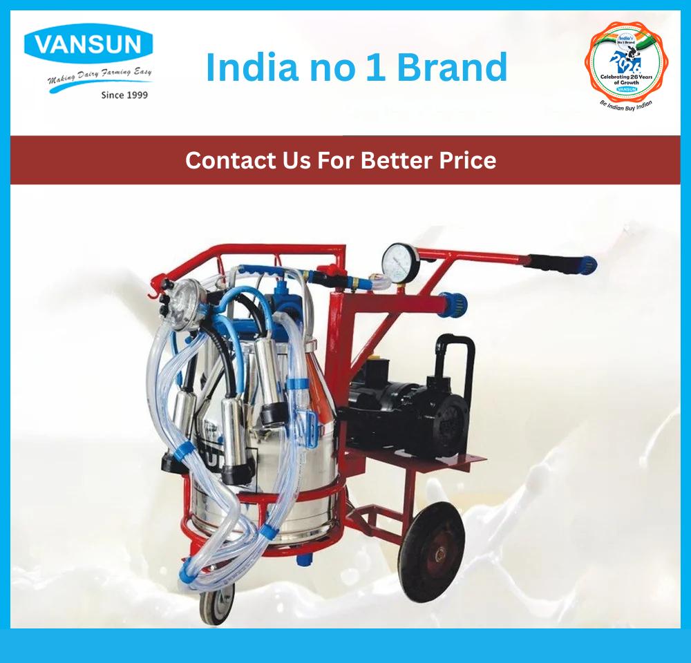 1Hp - सिंगल बकेट ट्रॉली टाइप मिल्किंग मशीन (Vm1Sst) इंडस्ट्रियल