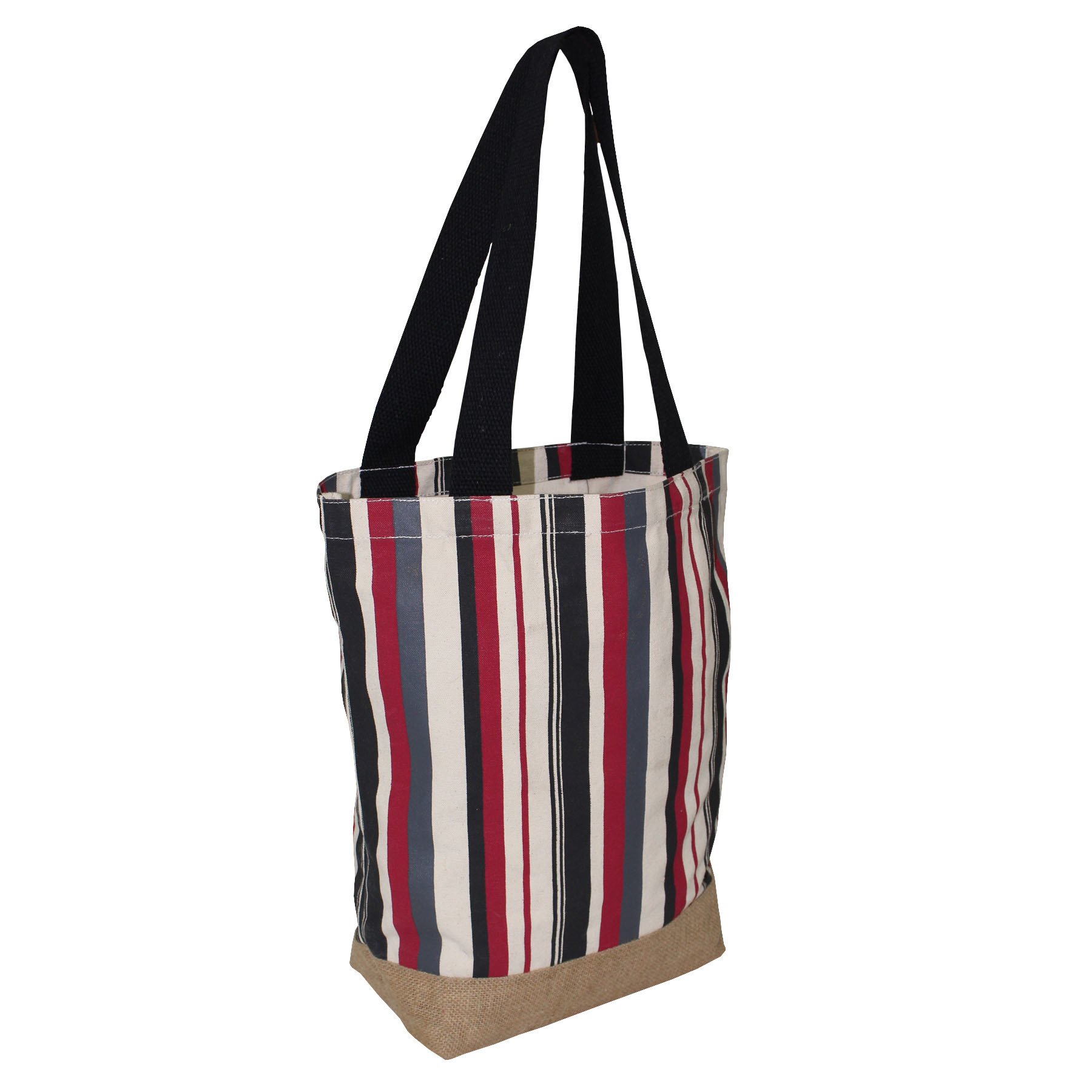 Allover Multi Color Canvas Tote Bag Design: Striped