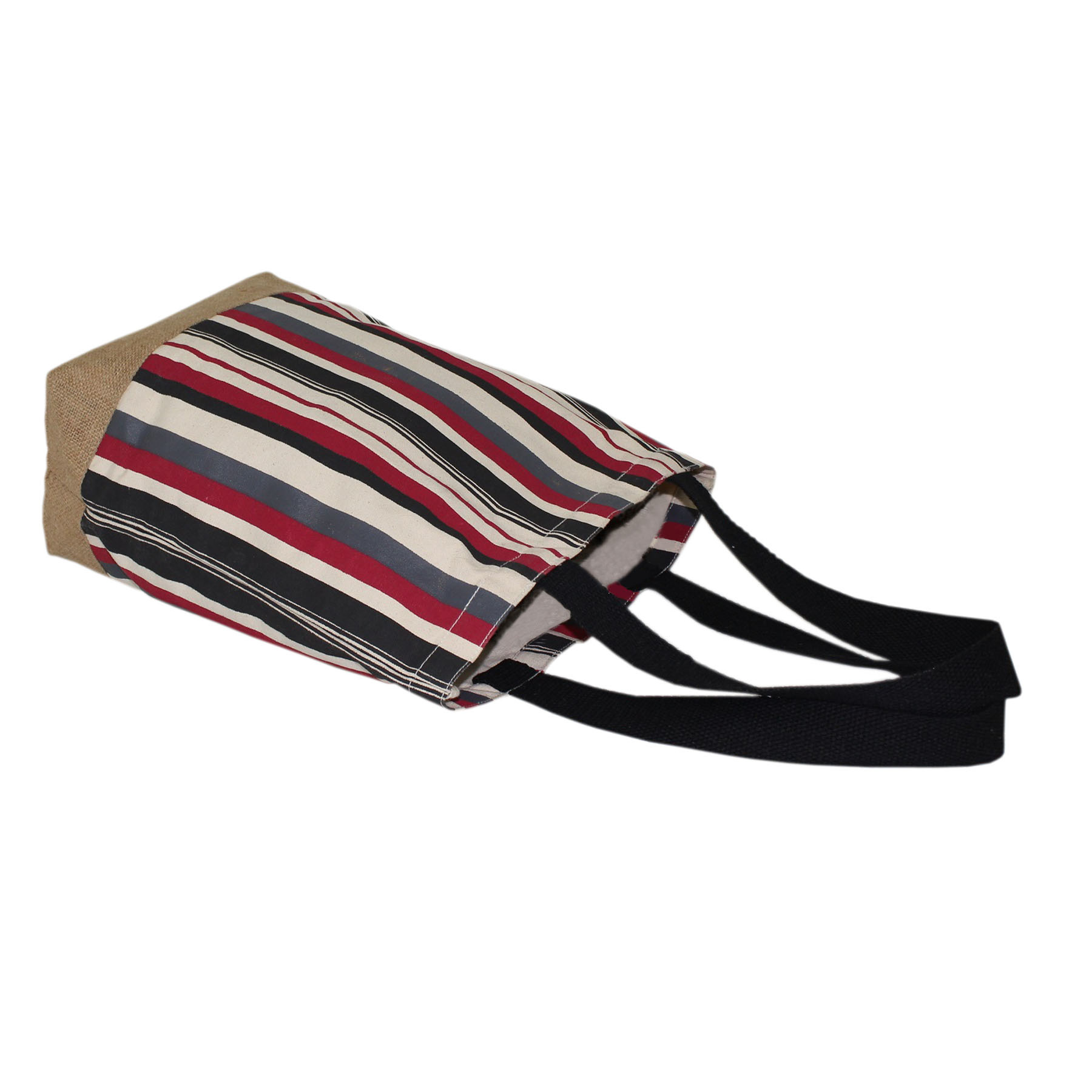 Allover Multi Color Canvas Tote Bag Design: Striped