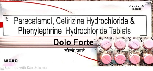Paracetamol Cetrizine And Phenylepherine Tablet General Medicines