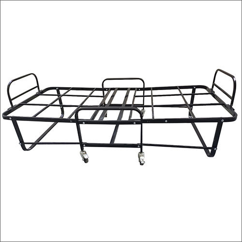 Metal Folding Bed - Metal Material, Portable Design, Matte Black Finish | Lightweight, Space-saving Solution For Easy Storage