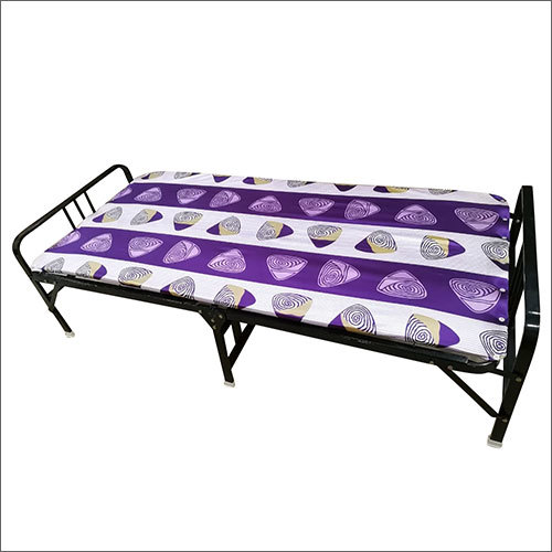 Metal Folding Bed - Metal Material, Portable Design, Matte Black Finish | Lightweight, Space-saving Solution For Easy Storage