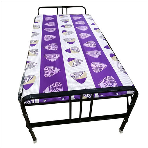 Metal Folding Bed - Metal Material, Portable Design, Matte Black Finish | Lightweight, Space-saving Solution For Easy Storage