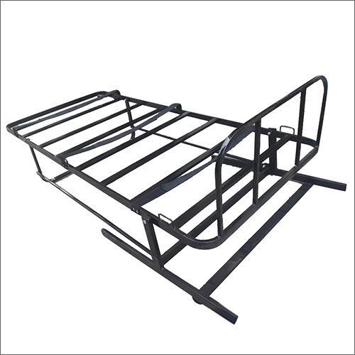 Metal Folding Bed - Metal Material, Portable Design, Matte Black Finish | Lightweight, Space-saving Solution For Easy Storage